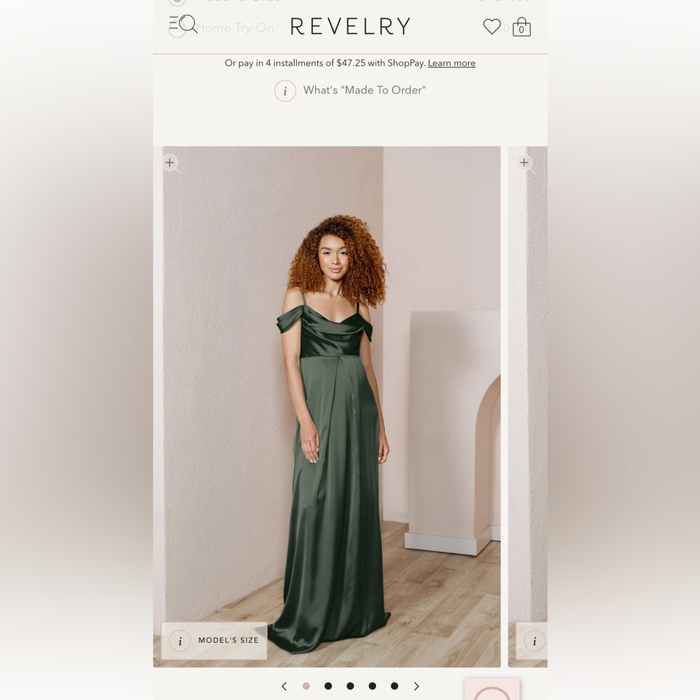 Deep olive satin maternity bridesmaid dress.